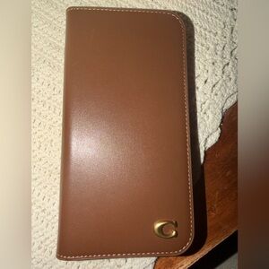 Coach Tan iPhone 16 pro max case/wallet